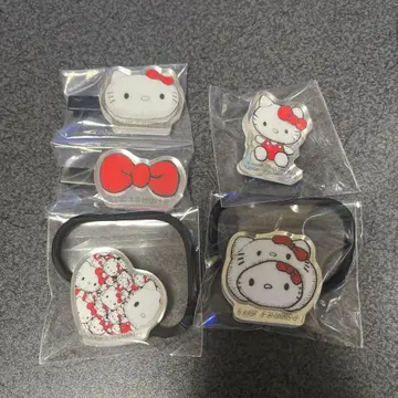 에니마이 복권 헬로키티 x 토미에 콜라보 헤어 액세서리 핀 세트