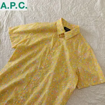 희귀 A.P.C. 하와이안 꽃무늬 올 패턴 반팔 셔츠 S 상당