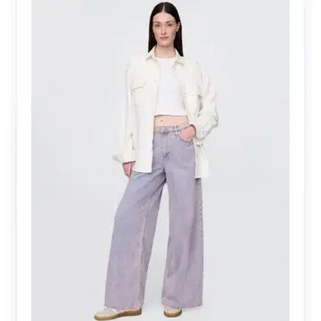 새상품급 GAP 미드 라이즈 울트라 소프트 배기 데님 핑크 로즈 24