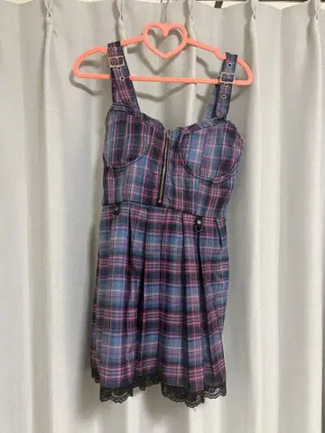 VOLCAN & APHRODITE 퍼플 체크 원피스