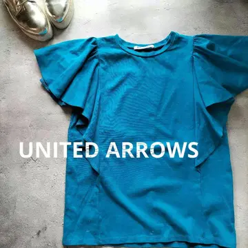 [ 유나이티드 애로우즈 ] [ 프릴 슬리브 ] 상의 예쁜 색 터콰이즈