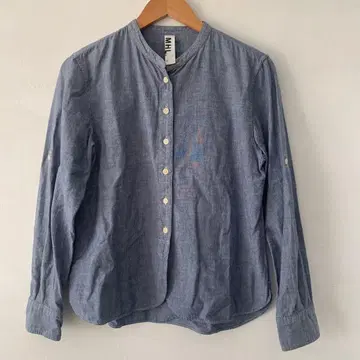 MHL. 밴드 카라 셔츠 노카라 셔츠 긴팔 면 새상품급