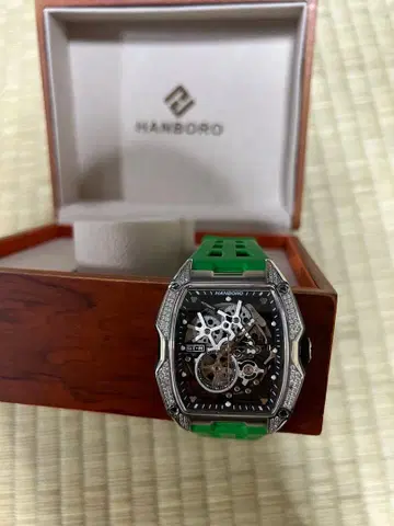 HANBORO 스켈레톤 자동 와인딩 손목시계