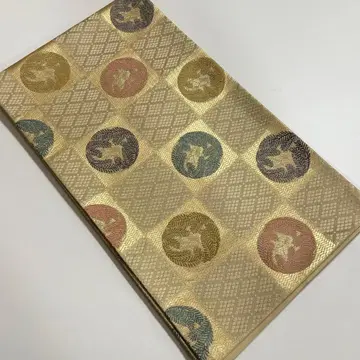 고급 본금 당직자 이치마츠 패턴 후쿠로 오비 기모노 스키 구락부 850