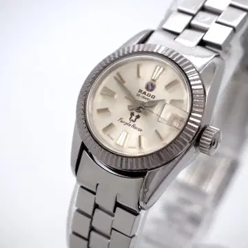 731 가동 RADO 여성용 시계 자동 와인딩 퍼플 호스 실버