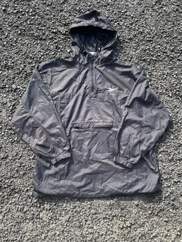 90s Reebok 아노락 후드티 그레이 나일론 하프 지퍼