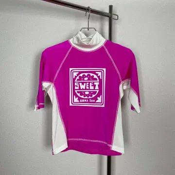 ANNA SUI 안나수이 상의 반팔 핑크 래쉬가드