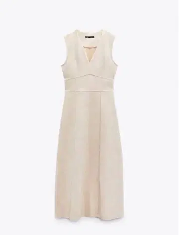 ZARA 페이크 스웨이드 오버롤 스커트 화이트 S 사이즈