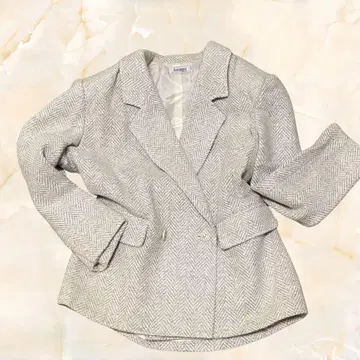 Image 헤링본 울 테일러드 자켓 화이트 vintage