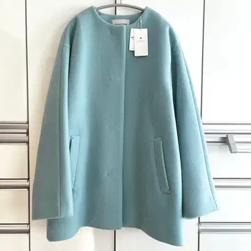 [ 새상품 ] 민트 노카라 코트 경량 울 봄까지 그린라벨