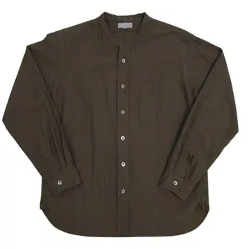 마가렛호웰 밴드 카라 셔츠 L 카키 일본제