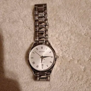 BAZMAN 실버 아날로그 손목시계 자동 수동 와인딩