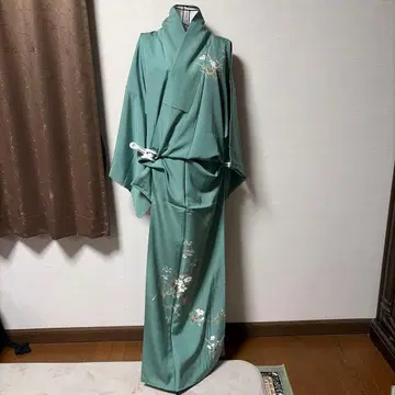 그린 컬러 꽃무늬 자수 호몬기