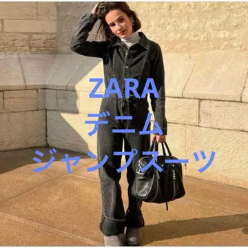 새상품급 ZARA 자라 데님 점프수트 블랙 사이즈 L