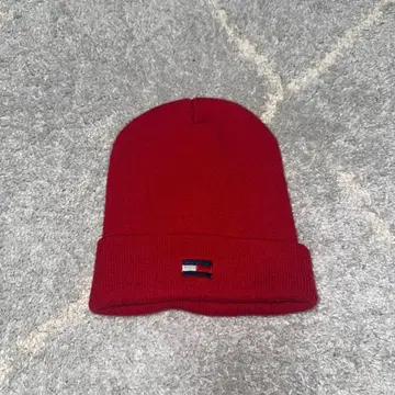 타미힐피거 플래그 로고 비니 레드