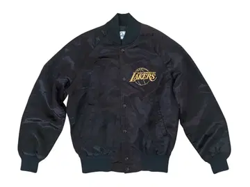 초레어 빈티지 LAKERS 블랙 새틴 스카잔 레이커스 코비 샤크