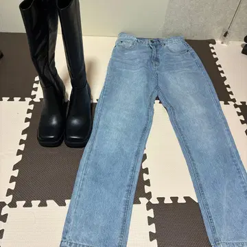 GRL 롱 부츠와 데님