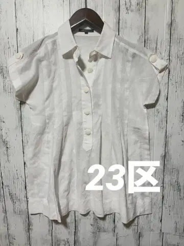 세탁 가능 23구 블라우스 린넨코튼 반팔 셔츠 튜닉 기장 M