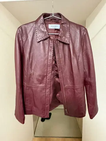 미츠미네 MITSUMINE 램 가죽 양가죽 카라 부착 지퍼 자켓 프리