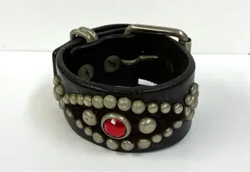 가죽 송치 스터드 팔찌 로큰롤 로카빌리