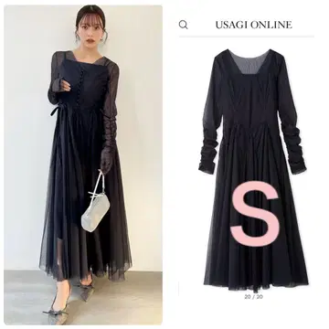 완판 색상 신상 새상품 SNIDEL 튤 볼륨 드레스 2026SS