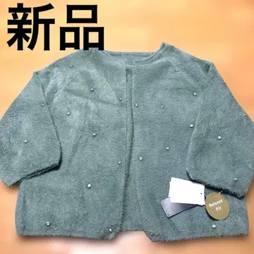 반짝이는 비즈 장식 릴랙스 핏 가디건 새상품.