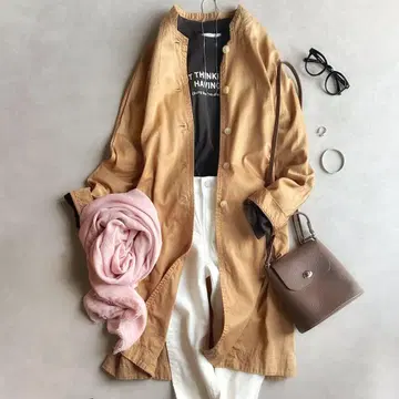 새상품급 Veritecoeur 베리떼꾸르//애로우 코트 라이트 브라운