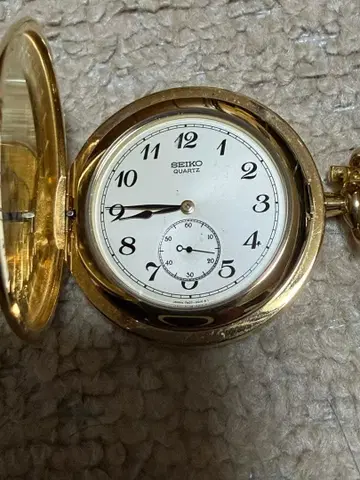 SEIKO 쿼츠 회중시계 골드