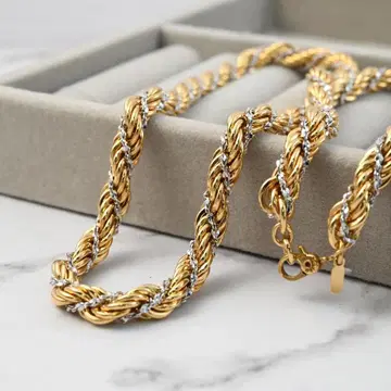 MONET 모네 굵은 목걸이 골드 실버 스크류 꼬임