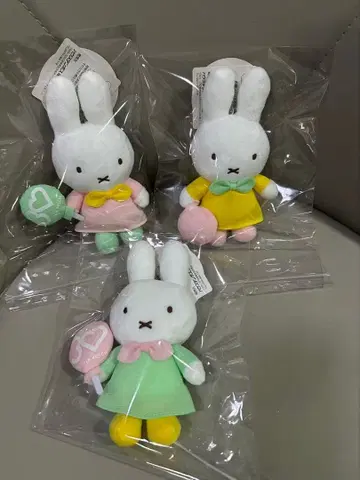 하우스텐보스 30주년 미피 핑크 마스코트 키체인 3종 세트