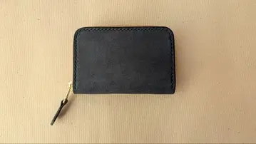 지퍼 카드 케이스 미니 지갑 천연 가죽 남성용 여성용