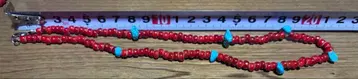 화이트하츠 빨간색, 터콰이즈 목걸이 약 45cm