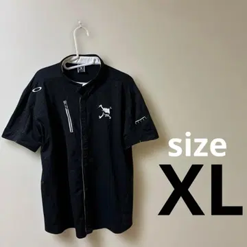 XL 남성용 오클리 반팔 셔츠 블랙 스컬