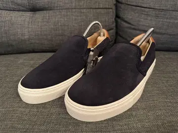 Massimo Dutti 네이비 스웨이드 지퍼 슬립온