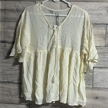 MOUSSY 레이온 100% 레이스업 블라우스 ( FREE )