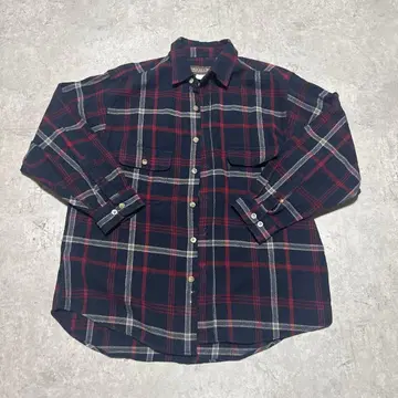 MOOSE CREEK 플란넬 셔츠 XL 네이비 체크 뱀 무늬