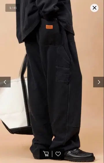 프릭스스토어 유니버셜 오버롤 파우더 가공 스웨트 팬츠 L