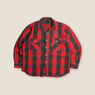 70's USA제 BIG YANK 블록 체크 헤비 플란넬 셔츠