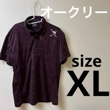 XL 남성용 오클리 셔츠 반팔 피케 셔츠 스컬 와인 레드