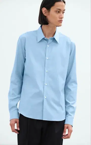 AURALEE 워시드 핀스 트윌 슬림 셔츠 4