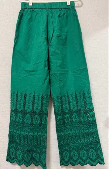 Simplicite 컷워크 레이스 팬츠 그린