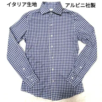 이탈리아 알비니제 고급 원단 쉽스 깅엄 체크 셔츠 현행