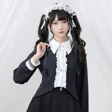 택 포함 DearMyLove 스터드 레이스 블레이드 블라우스