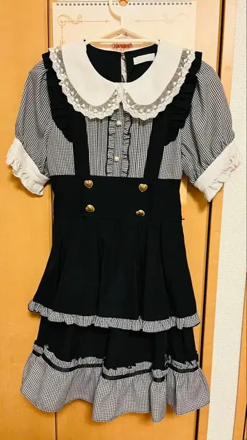 LIZLISA 깅엄 도킹 원피스 블랙