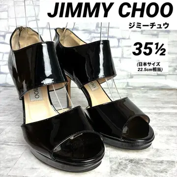 지미추 하이힐 부츠 에나멜 블랙 약 22.5cm