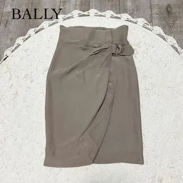 BALLY 발리 랩스커트 그레이지 이탈리아제 S 사이즈 실크 혼방