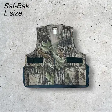 구제 빈티지 리얼트리 카모플라쥬 패턴 Saf-Bak 헌팅 베스트 L