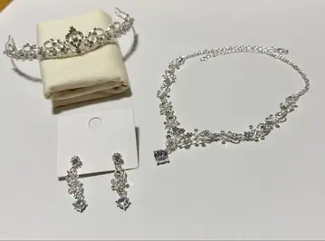 티아라 귀걸이 목걸이 3종 세트 브라이덜 액세서리 웨딩