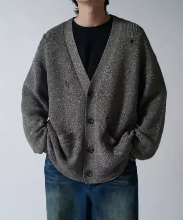 레어 택 포함 루이스 메탈릭 그런지 가디건 데미지 가공 최저가 완판템