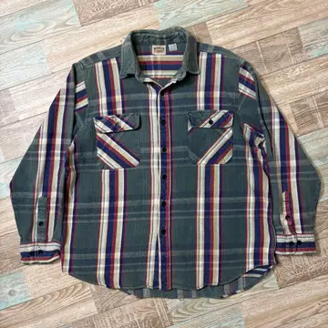 90s FIVEBROTHER 파이브브라더 플란넬 셔츠 그린 XL